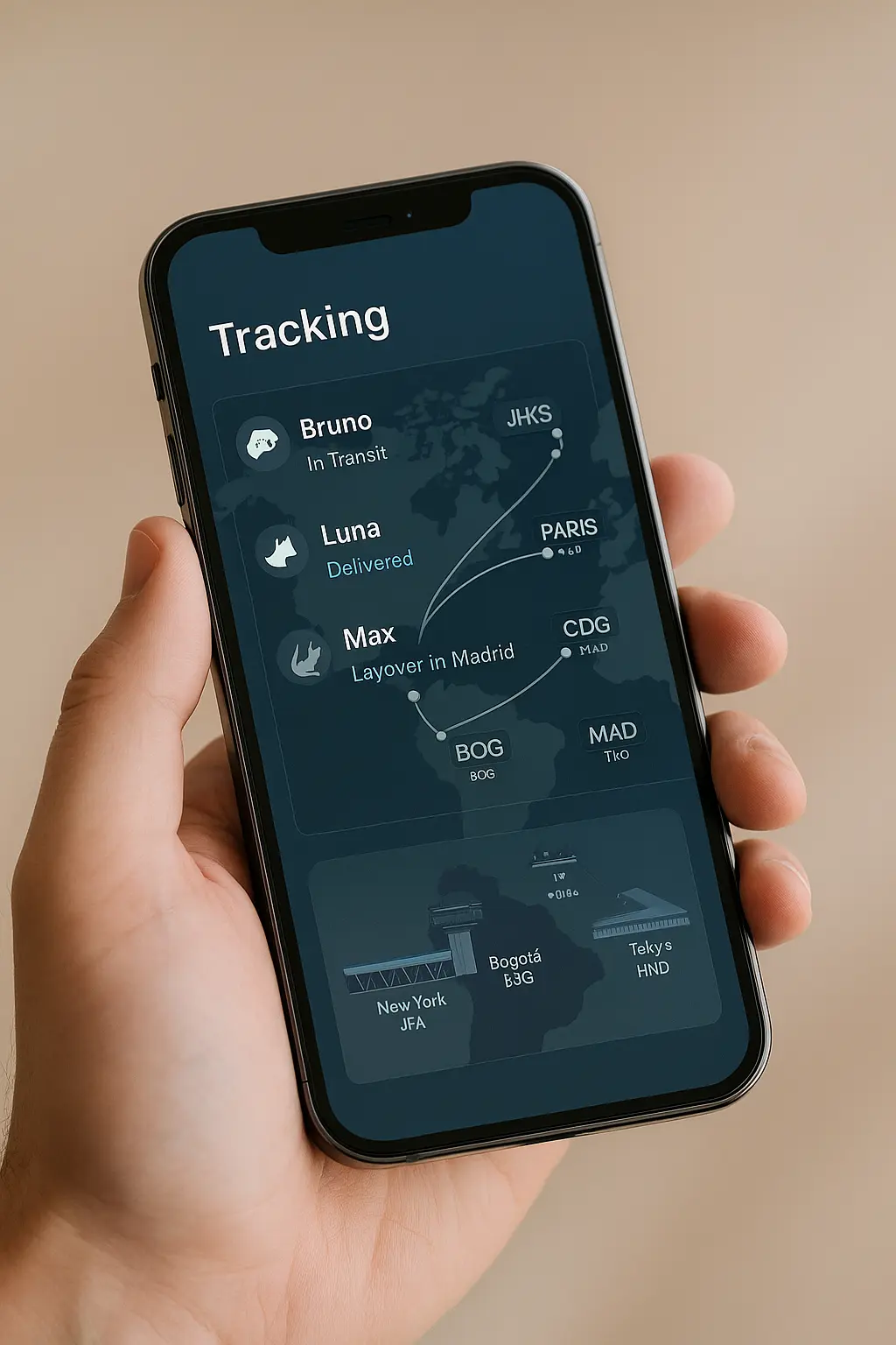 Tracking and reports during transit